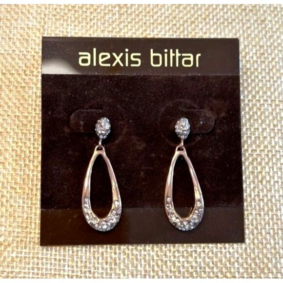 Alexis Bittar Miss Havisham Crystal Encrusted Rose-Goldtone Drop Earrings - NWT - Picture 1 of 4